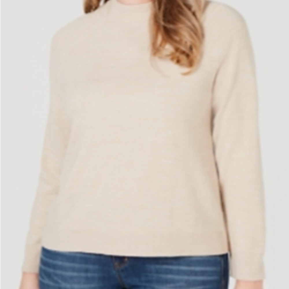Karen Scott Lux Mock Sweater| Oatmeal/XL
